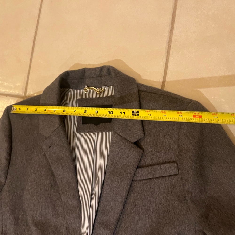 J. Crew Gray Long Coat with Gold Buttons - Picture 4 of 16
